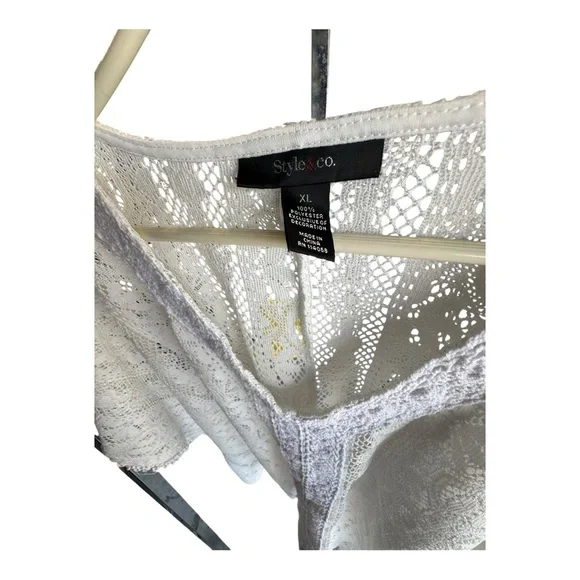 Style & Co. Ivory Lace Knit Top - Picture 2 of 4